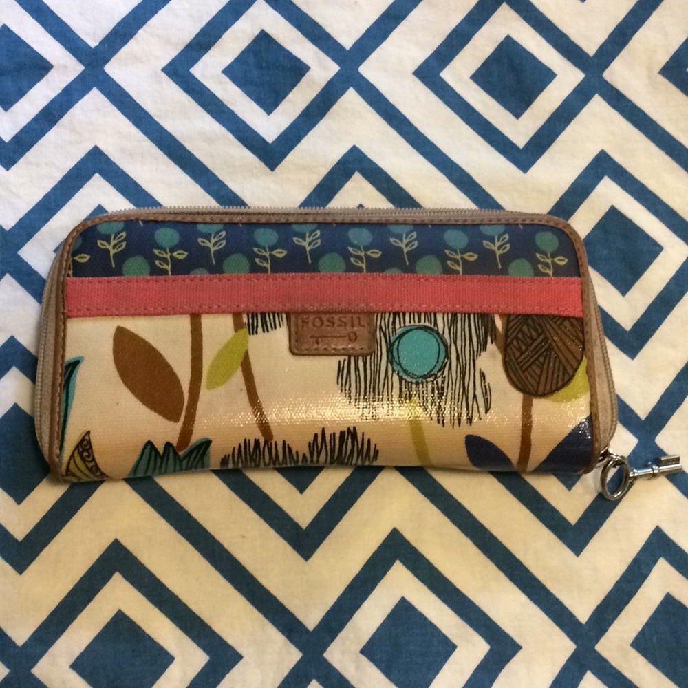 Fossil Key Per Canvas Coated Wallet